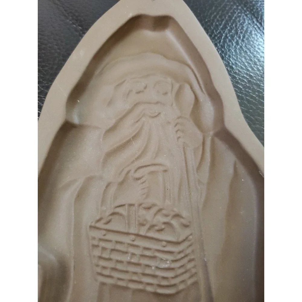 Longaberger St. Nick‎ Pottery Cookie Mold Press Holiday Christmas 1993 Baking